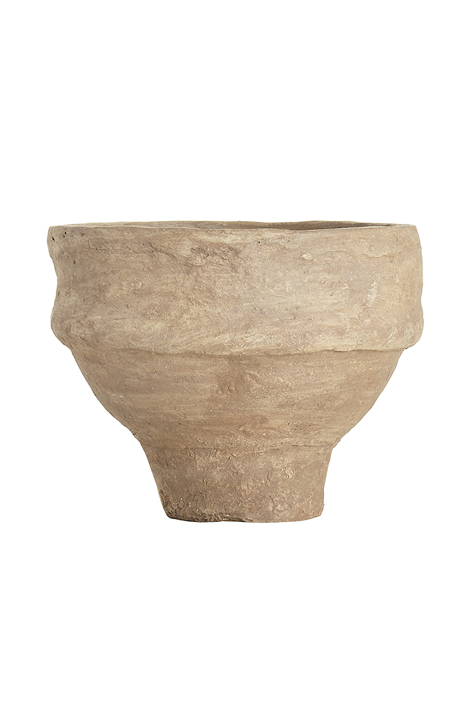 Paper Mache bowl with thick base in tea stain finish