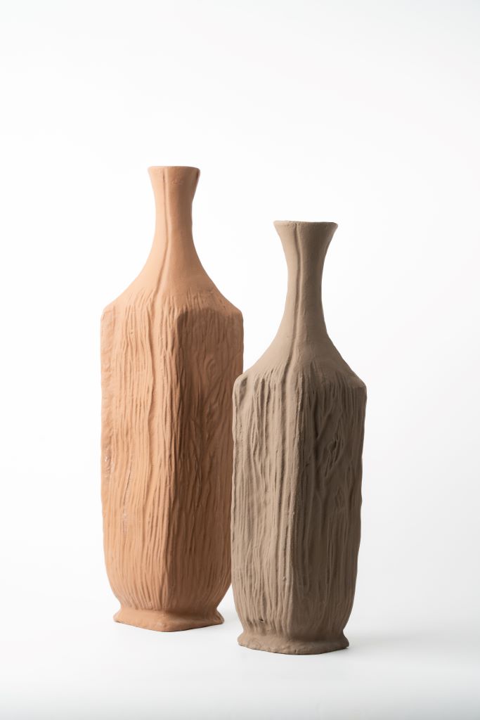 ALUMINIUM CHARCOAL VASE