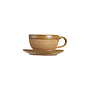 Half-glaze ceramic tea cup (sand brown)