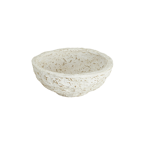 Paper Mache bowl in white antique finish