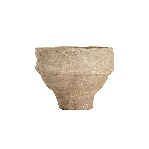 Paper Mache bowl with thick base in tea stain finish