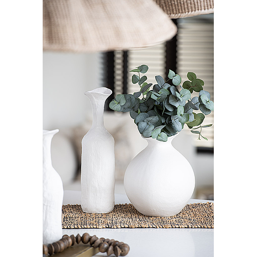 ALUMINIUM FLOWER VASE ROUND - WHITE
