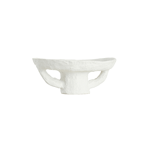 Paper Mache bowl in design white finish