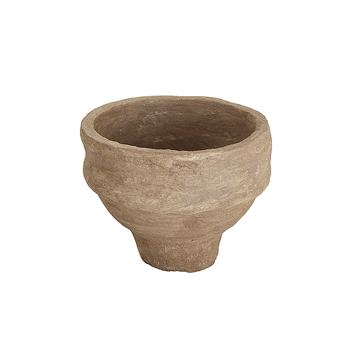 Paper Mache bowl with thick base in tea stain finish
